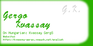 gergo kvassay business card